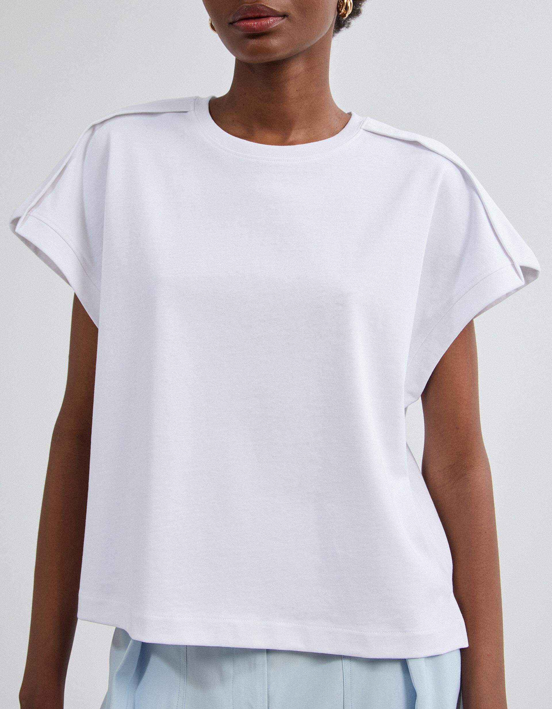 Comprar Online T-shirt Com Detalhe, Mulher, Branco
