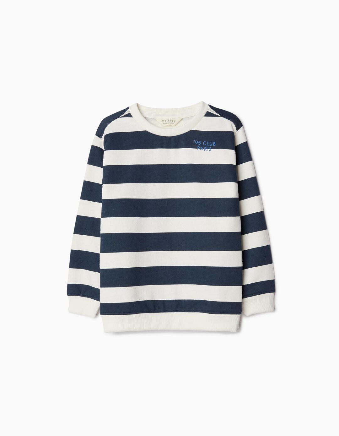 Sweatshirt Fleece Riscas, Menino, Azul Escuro 
