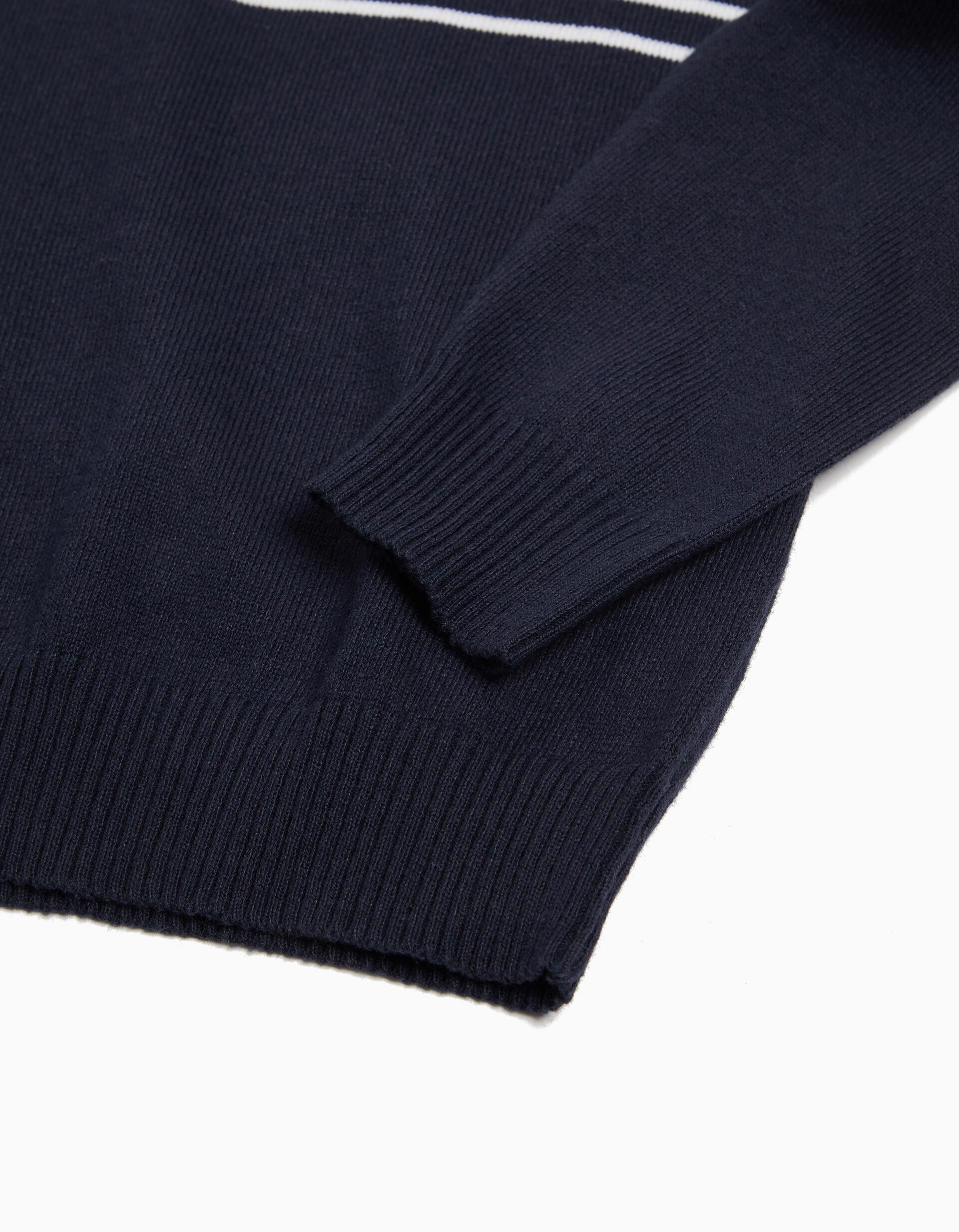 Comprar Online Camisola de Malha Riscas, Beb&eacute; Menino, Azul Escuro