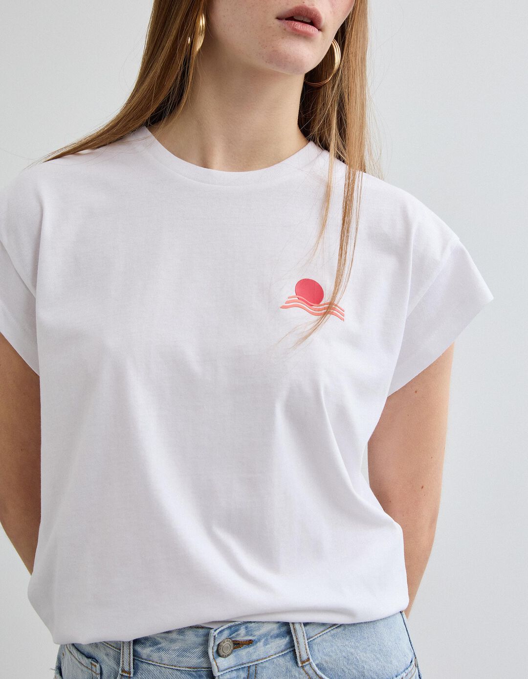 T-shirt Estampado, Mulher, Branco