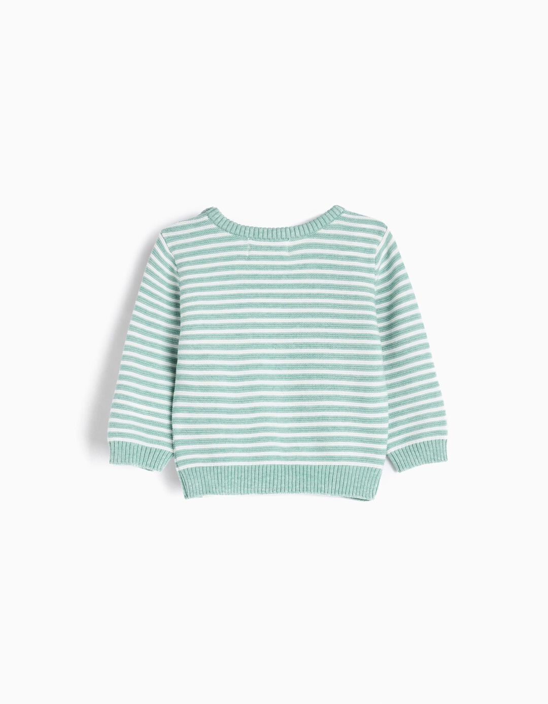 Camisola de Malha Riscas, Recém-nascido, Verde Claro