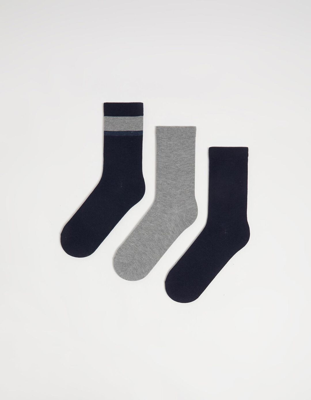 Pack 3 Pares de Meias Mistura de Lã, Homem, Azul Escuro
