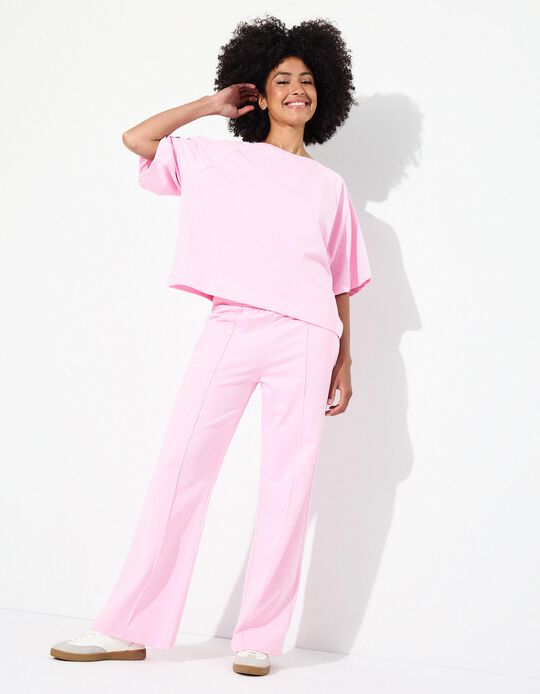Comprar Online Joggers Wide Leg, Mulher, Rosa