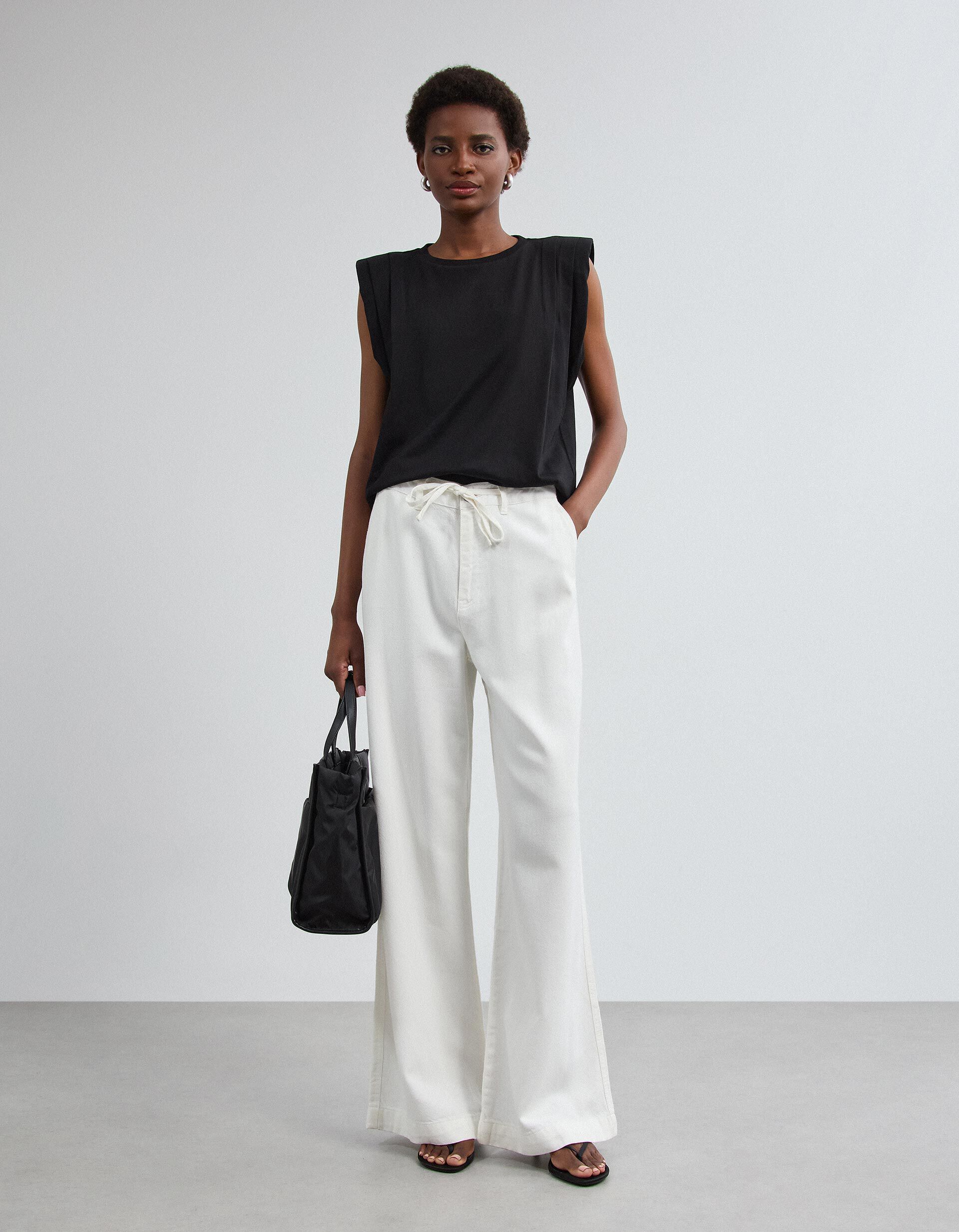Comprar Online T-shirt Com Ombreiras, Mulher, Preto