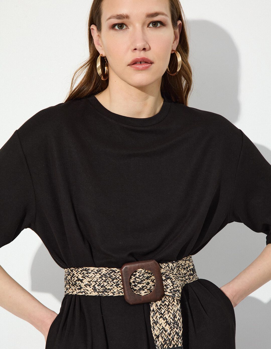 Vestido T-shirt, Mulher, Preto 