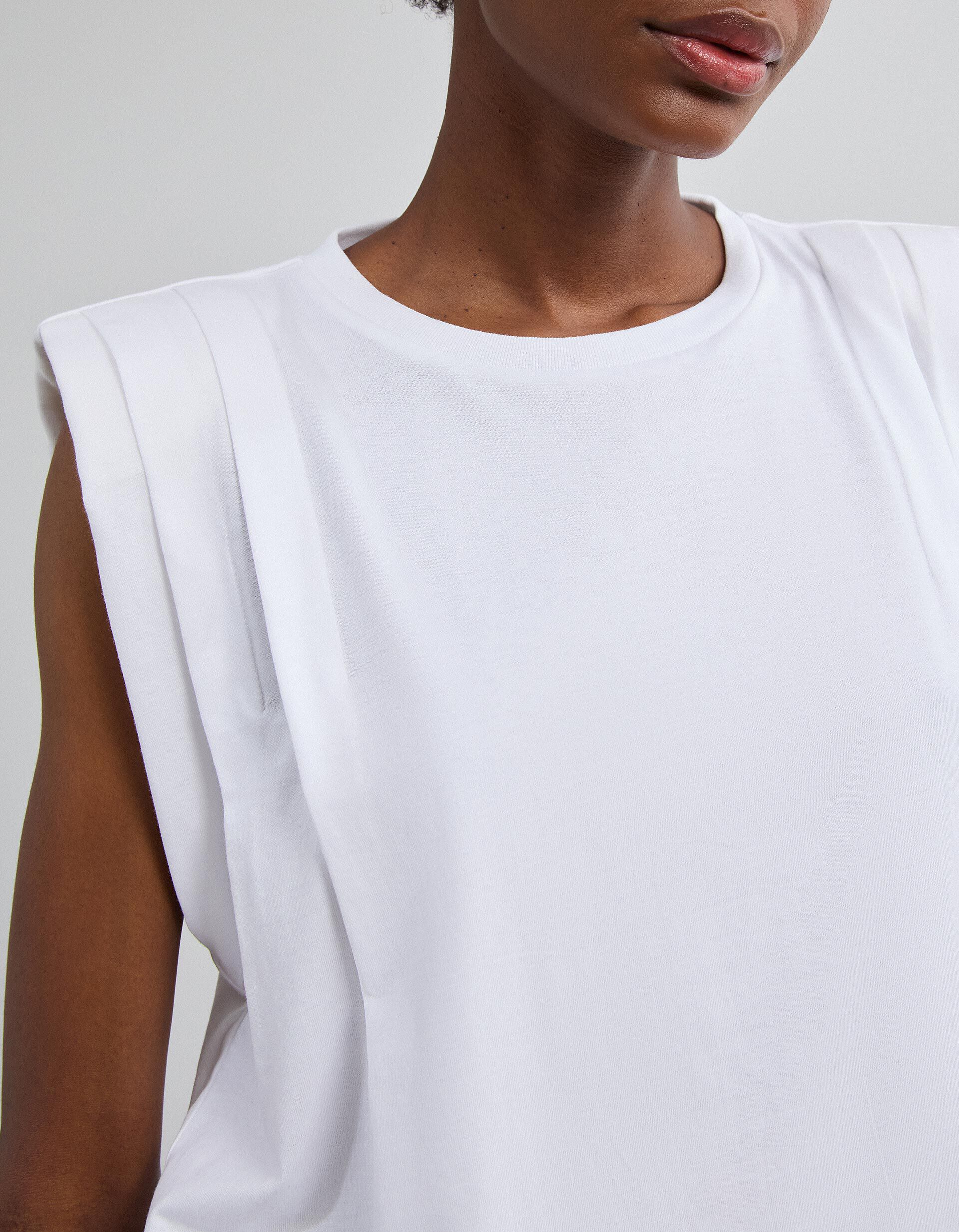 Comprar Online T-shirt Com Ombreiras, Mulher, Branco