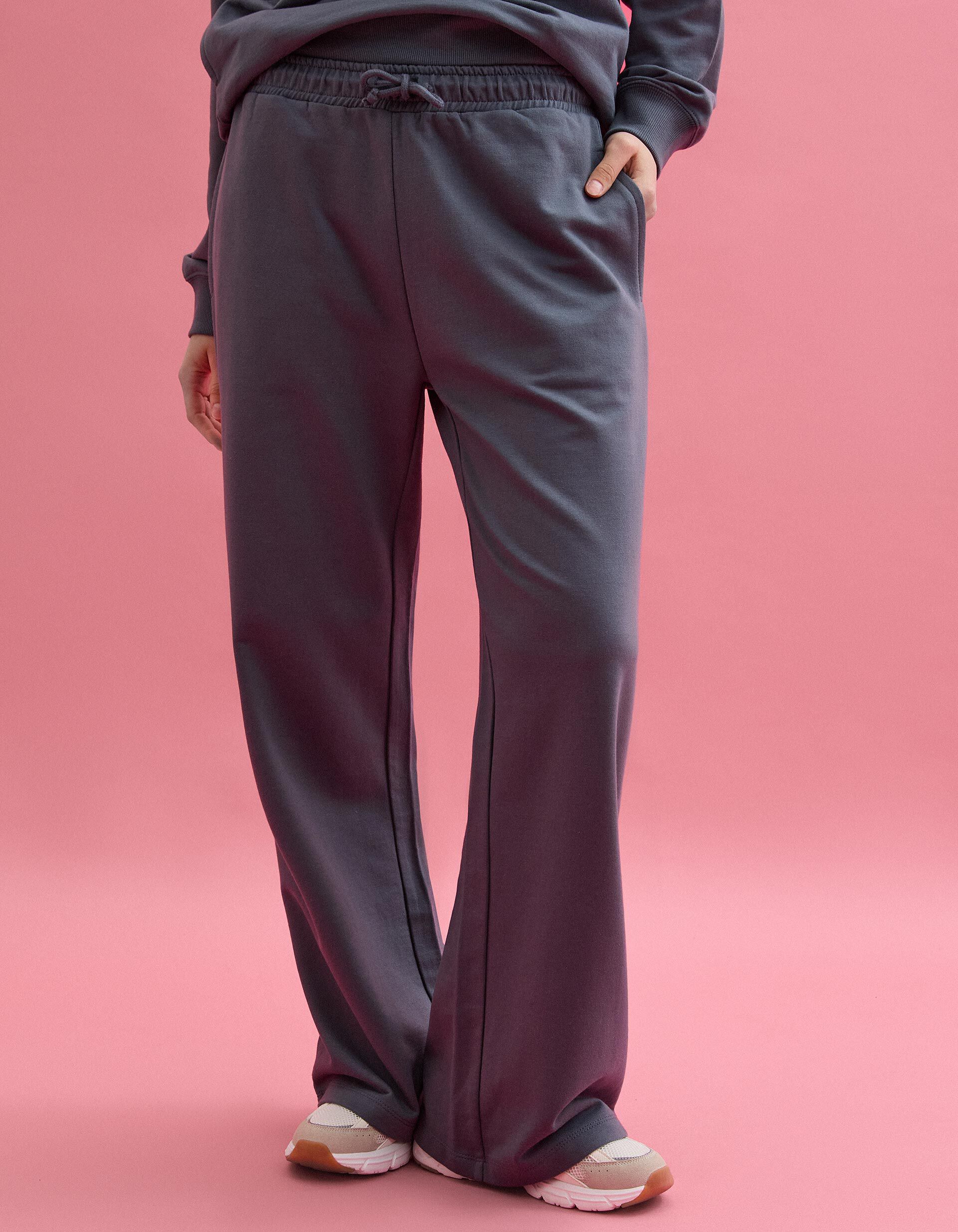 Comprar Online Cal&ccedil;as Jogging 'Wide Leg', Mulher, Cinzento Escuro