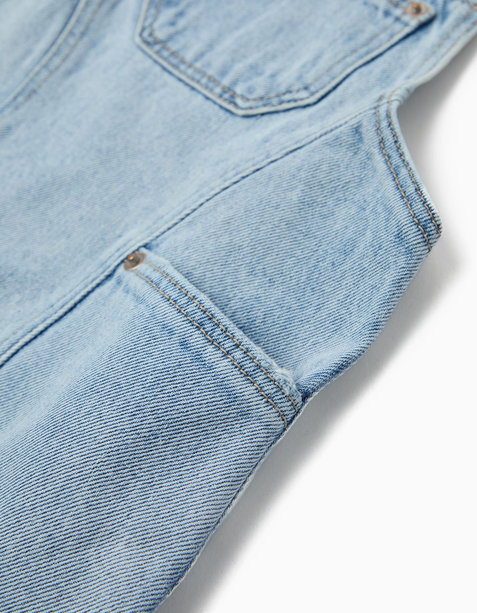 Comprar Online Saia Jardineira, Menina, Azul Claro