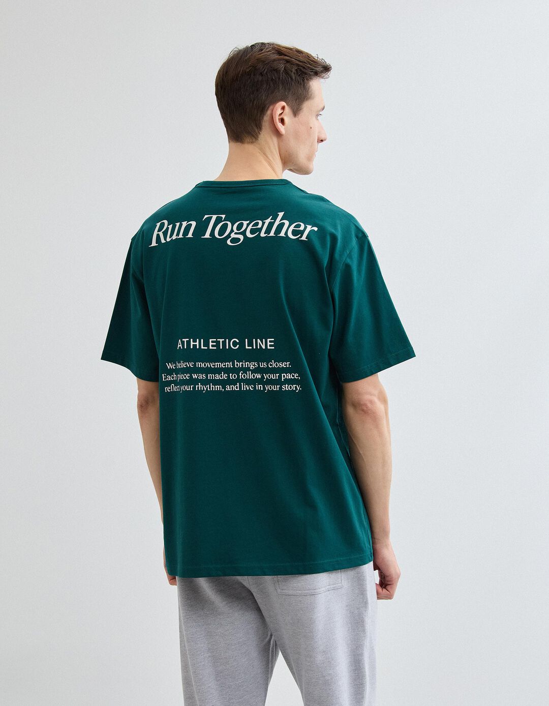 T-shirt Heavy Jersey Estampada, Homem, Verde Escuro