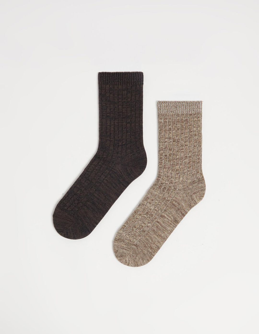 Pack 2 Pares de Meias Mescladas, Homem, Castanho Claro