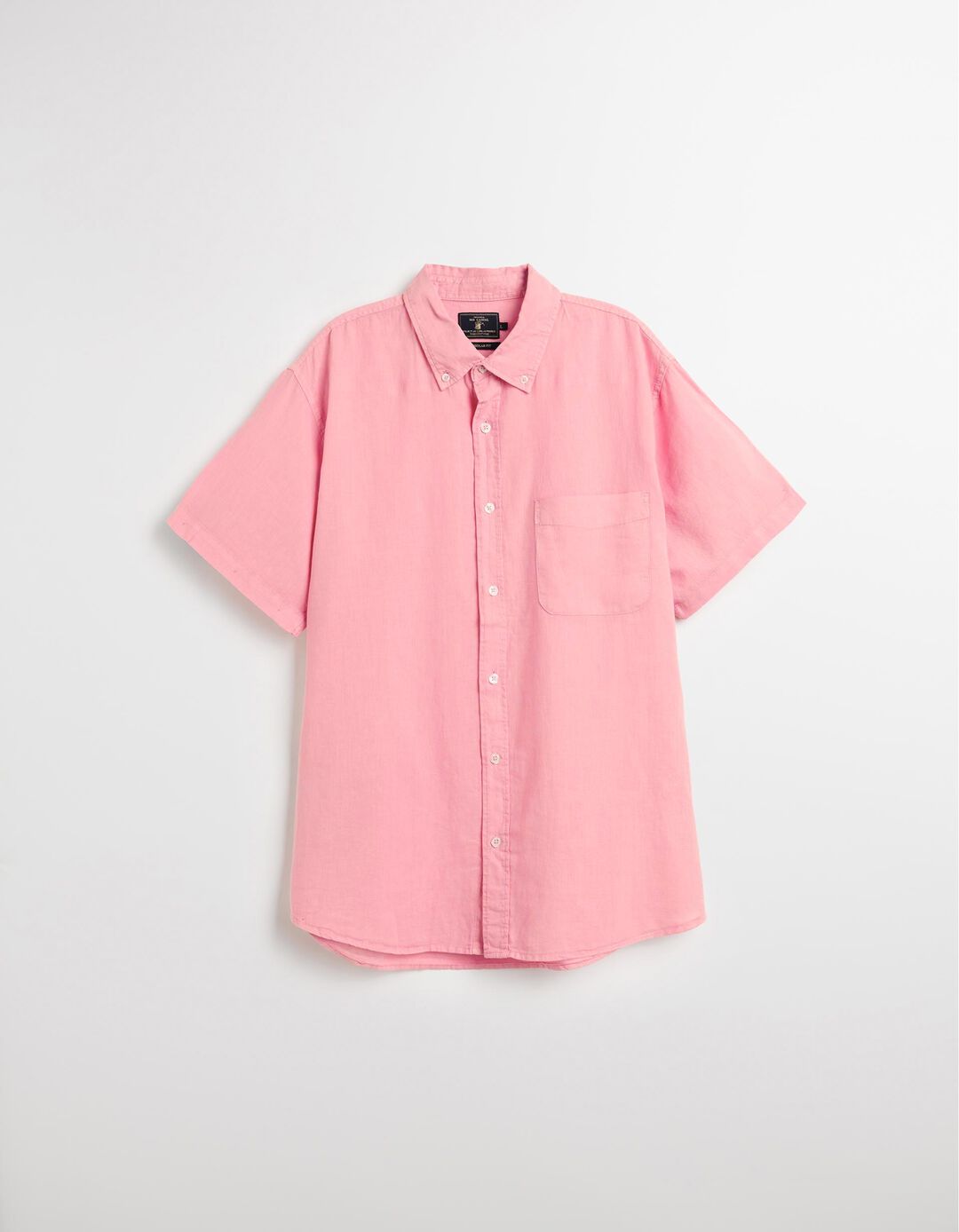 Camisa com Linho, Homem, Rosa Claro