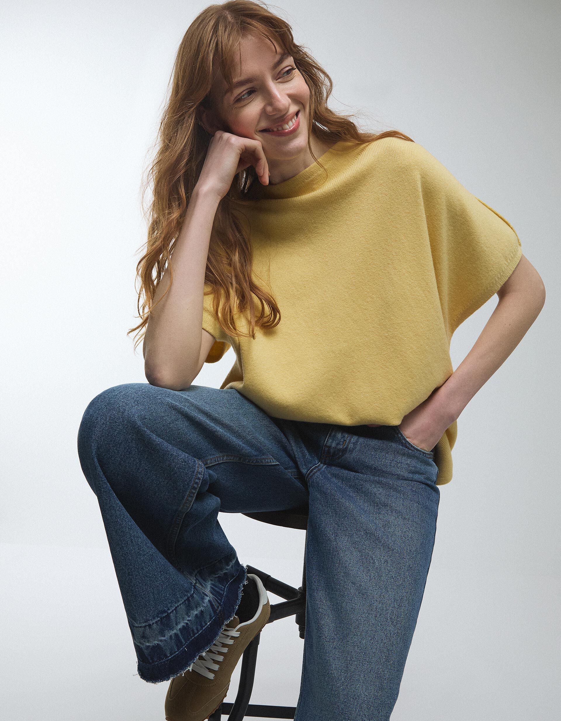 Comprar Online Camisola de Malha, Mulher, Amarelo