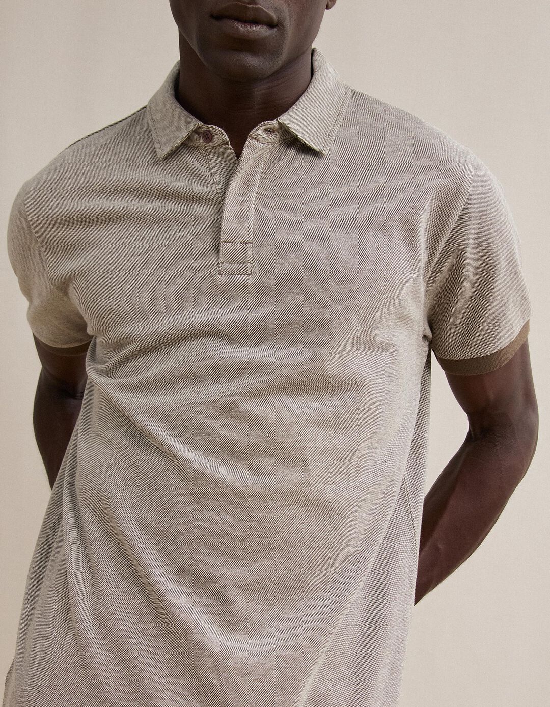Polo Oxford Piquet, Homem, Castanho