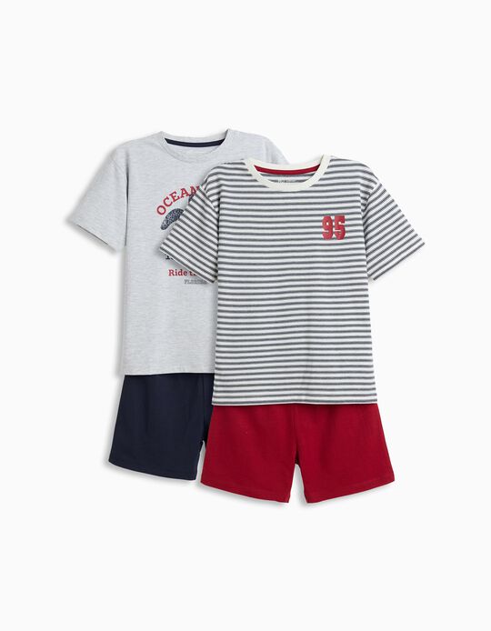 Comprar Online Pack 2 Pijamas Jersey, Menino, Cinzento Claro 