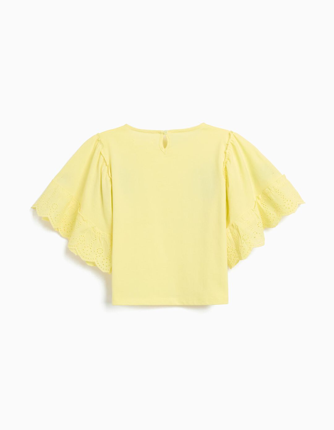 T-shirt Bordada, Menina, Amarelo