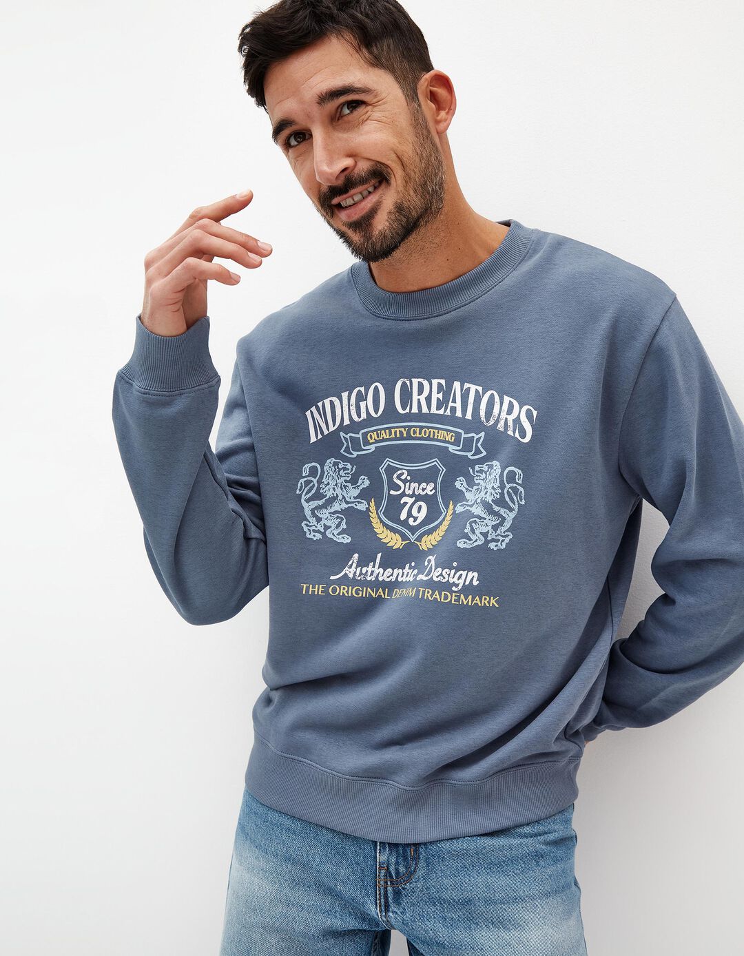 Sweatshirt de Felpa, Homem, Azul