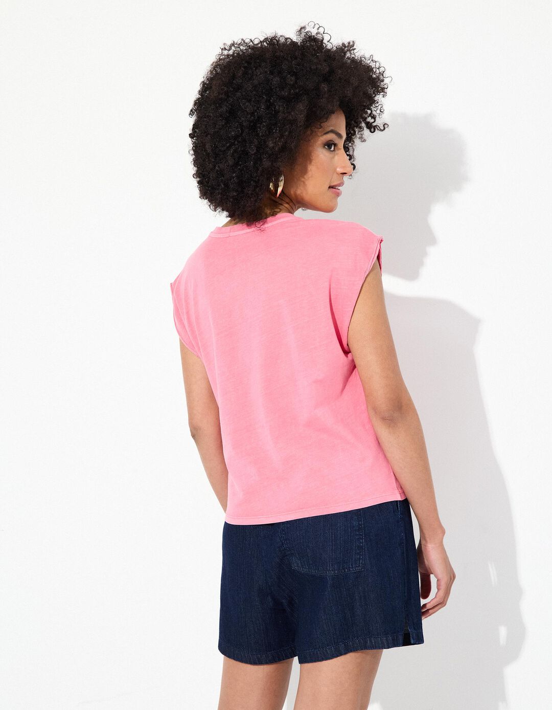 T-shirt sem Mangas, Mulher, Rosa