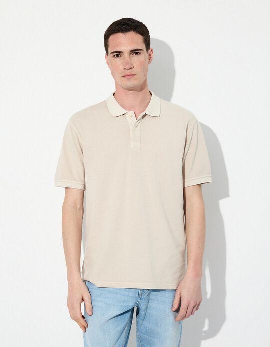 Comprar Online Polo Piquet Manga Curta, Homem, Bege 