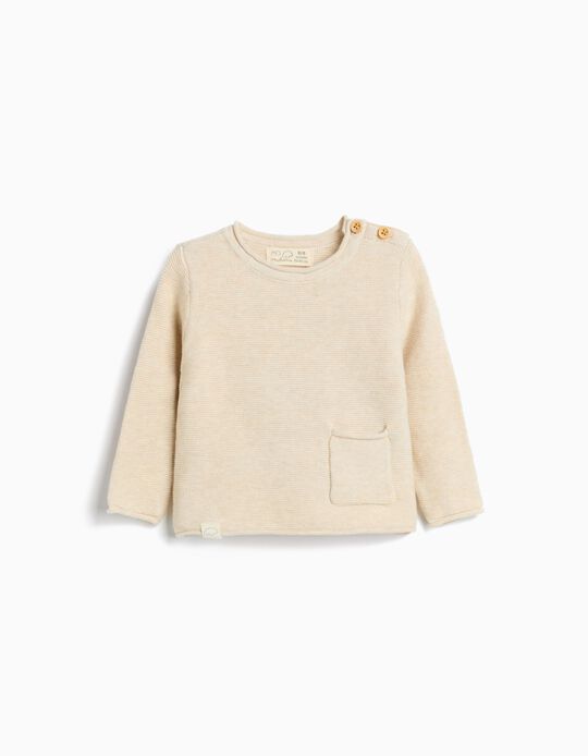 Comprar Online Camisola de Malha, Rec&eacute;m-Nascido, Bege Claro