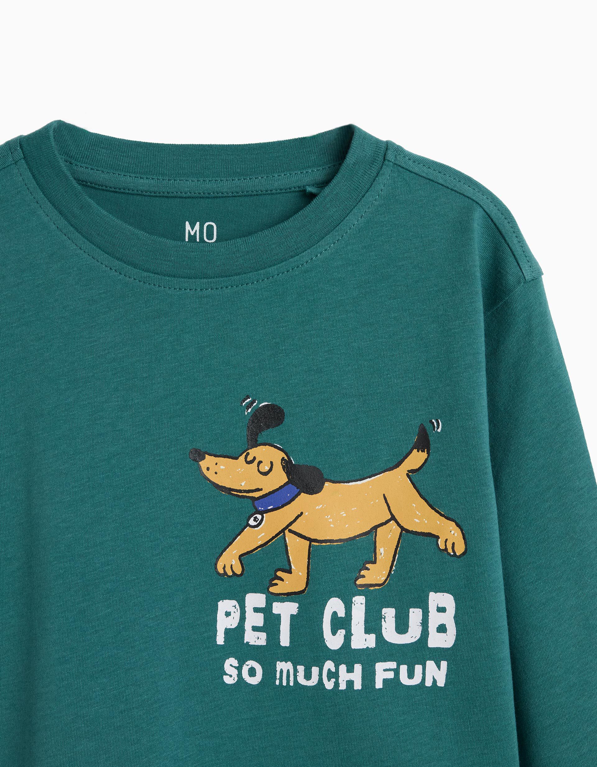 Comprar Online T-shirt De Manga Comprida, Menino, Verde Escuro