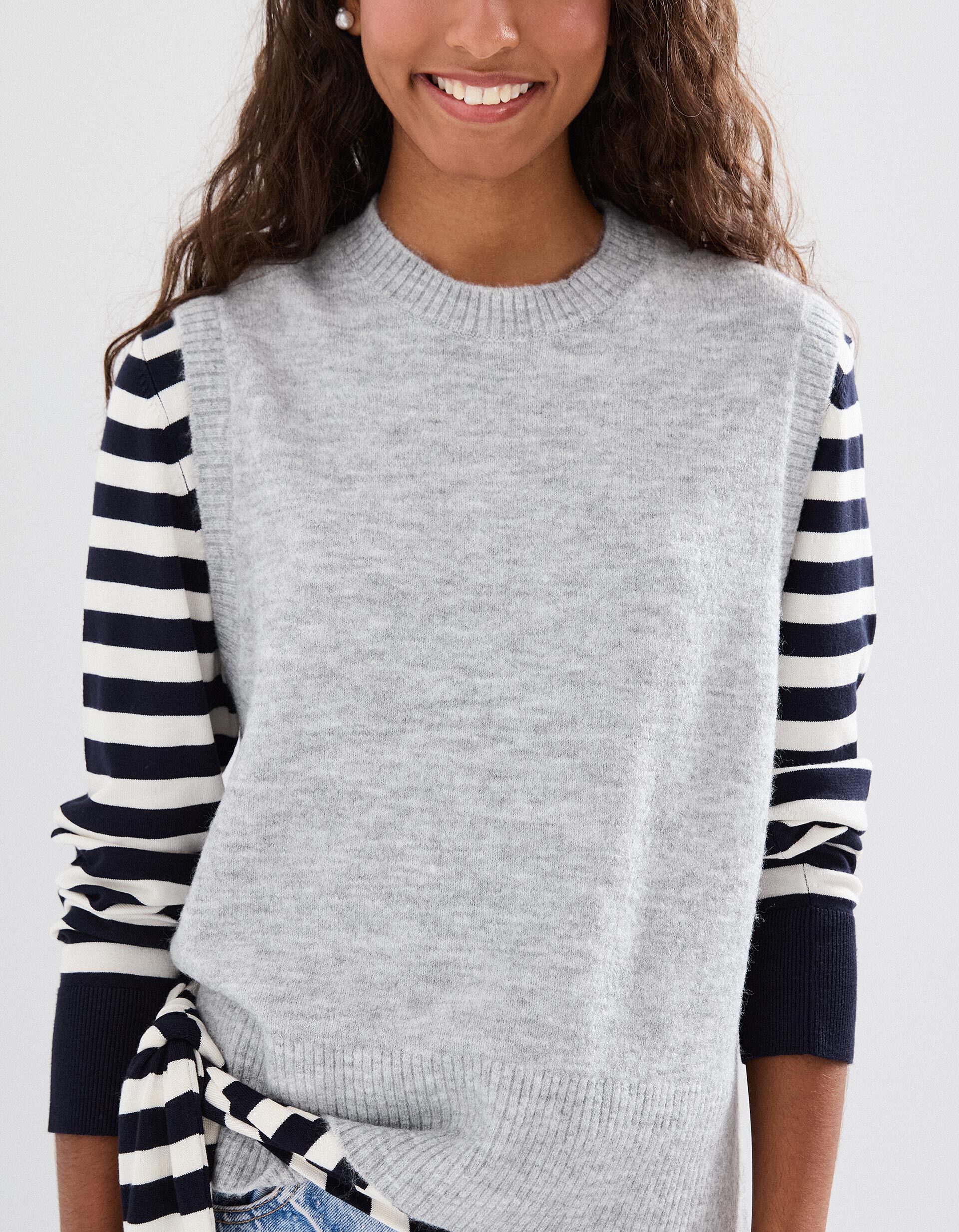 Comprar Online Colete de Malha, Mulher, Cinzento Claro