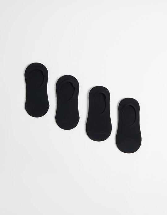 Comprar Online Pack 4 Pares Meias Desporto 'Pezinhos', Mulher, Preto