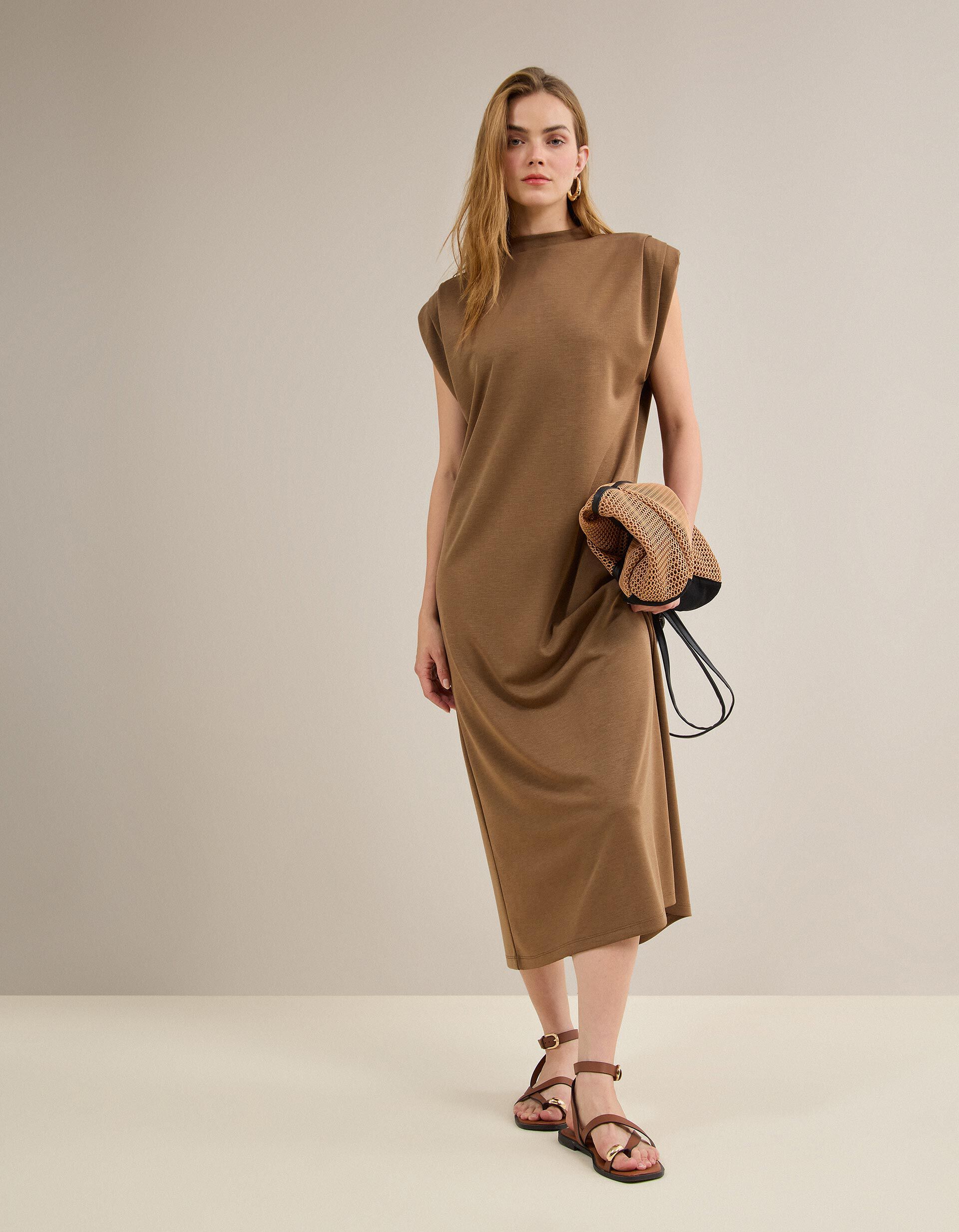 Comprar Online Vestido Comprido, Mulher, Bege 