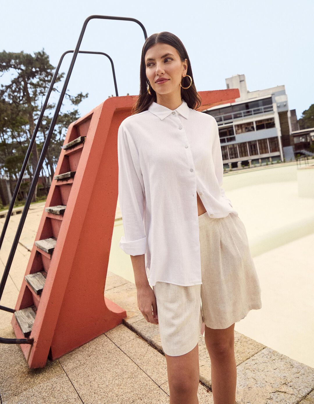 Camisa com Linho, Mulher, Branco