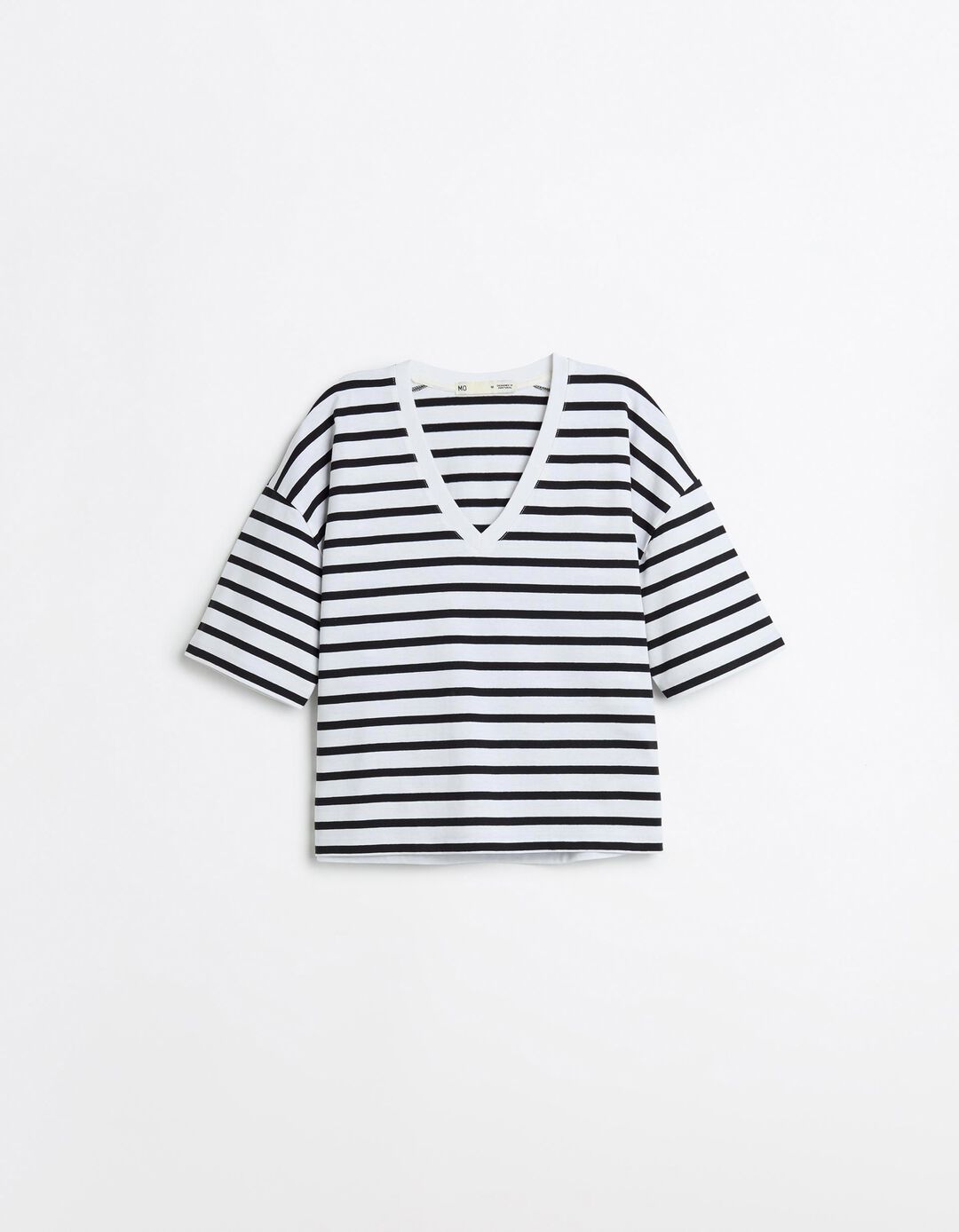 T-shirt Riscas, Mulher, Preto