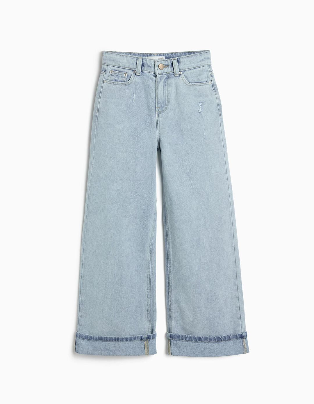 Cal&ccedil;as de Ganga 'Wide Leg', Menina, Azul Claro