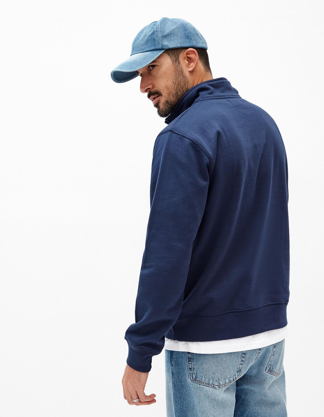 Sweatshirt Fecho de Correr, Homem, Azul Escuro