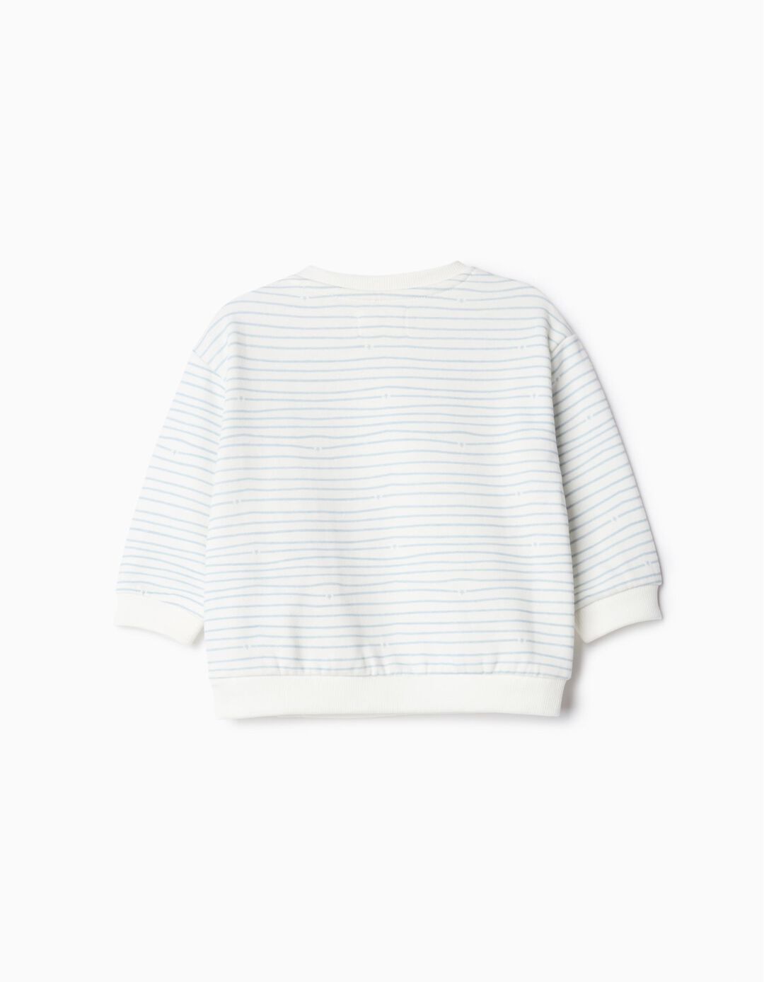 Sweatshirt de Felpa Riscas, Recém-nascido, Cinzento Claro