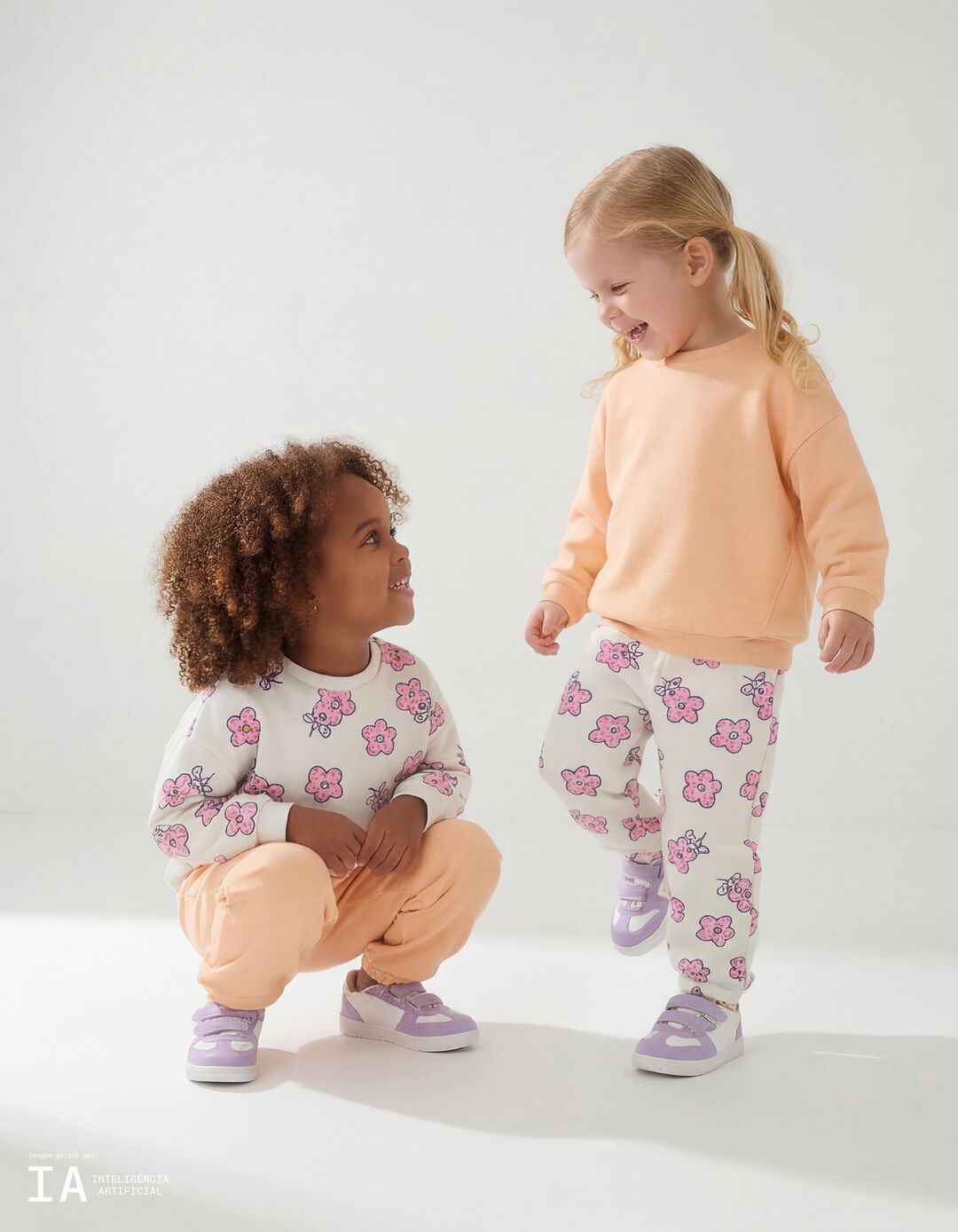 Pack 2 Sweatshirts de Felpa, Menina, Branco