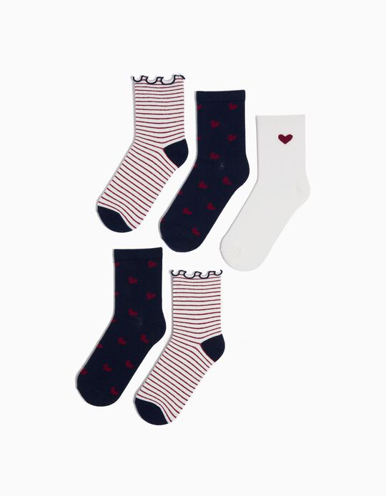 Comprar Online Pack 5 Pares de Meias Dia dos Namorados, Menina, Multicor