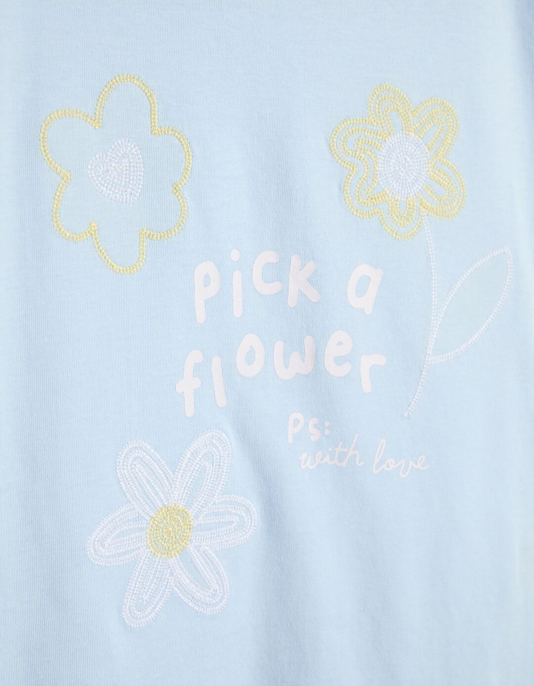 T-shirt Estampada, Menina, Azul Claro