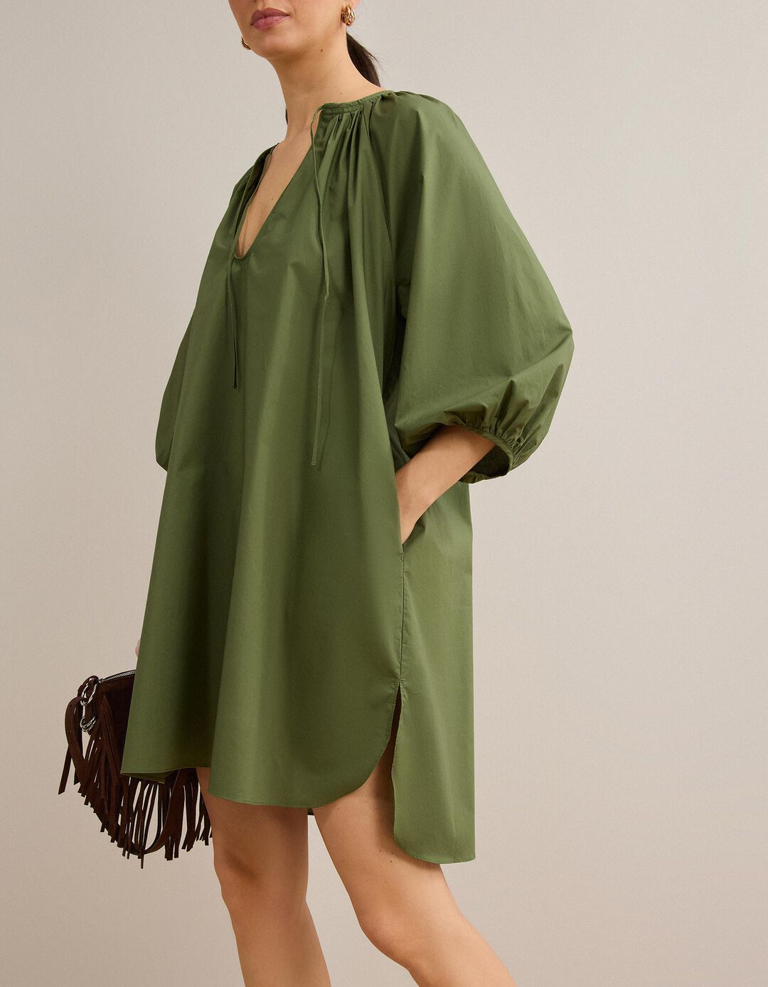 Vestido Curto, Mulher, Verde Escuro