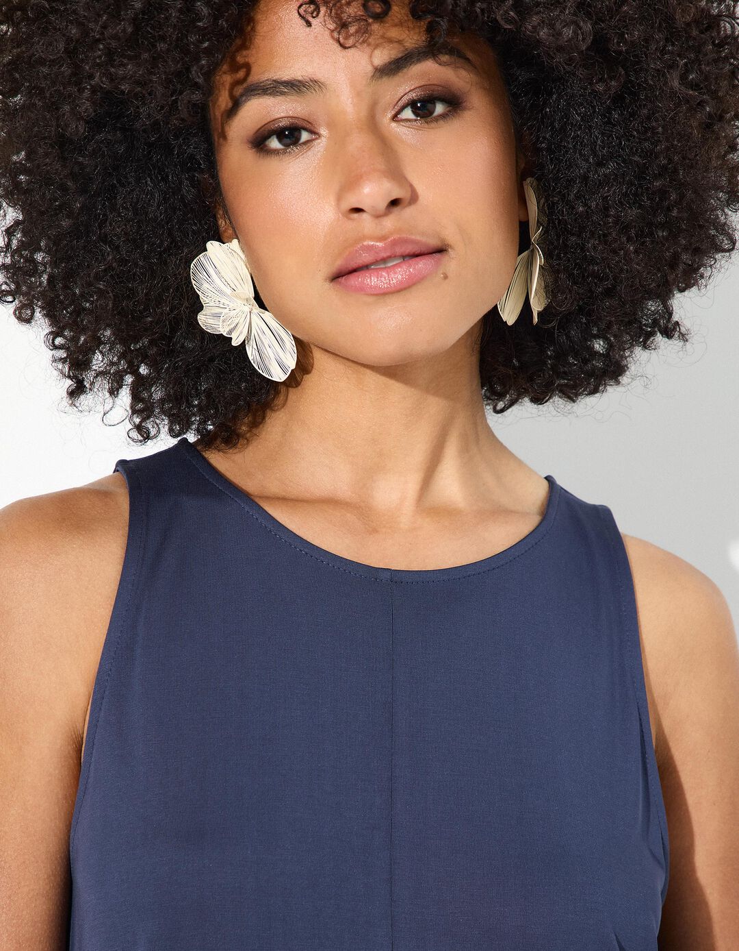 Vestido Midi, Mulher, Azul Escuro 