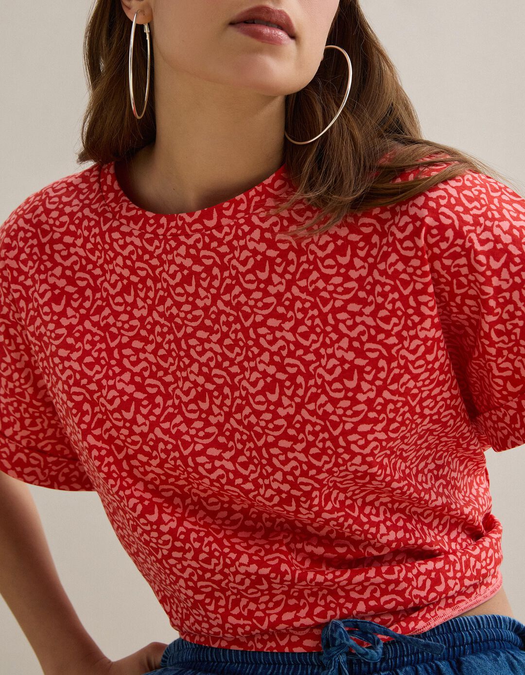 T-shirt Animal Print, Mulher, Vermelho