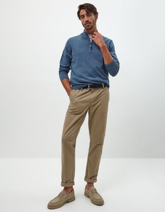 Comprar Online Calças Chino Premium 'Slim fit', Homem, Bege Escuro