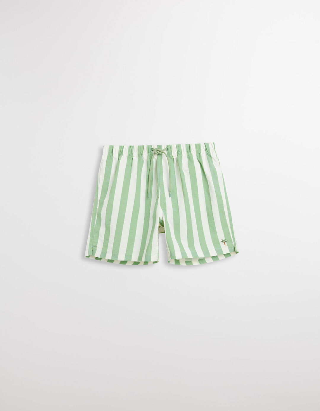 Calções de Banho com Riscas, Homem, Verde Claro 