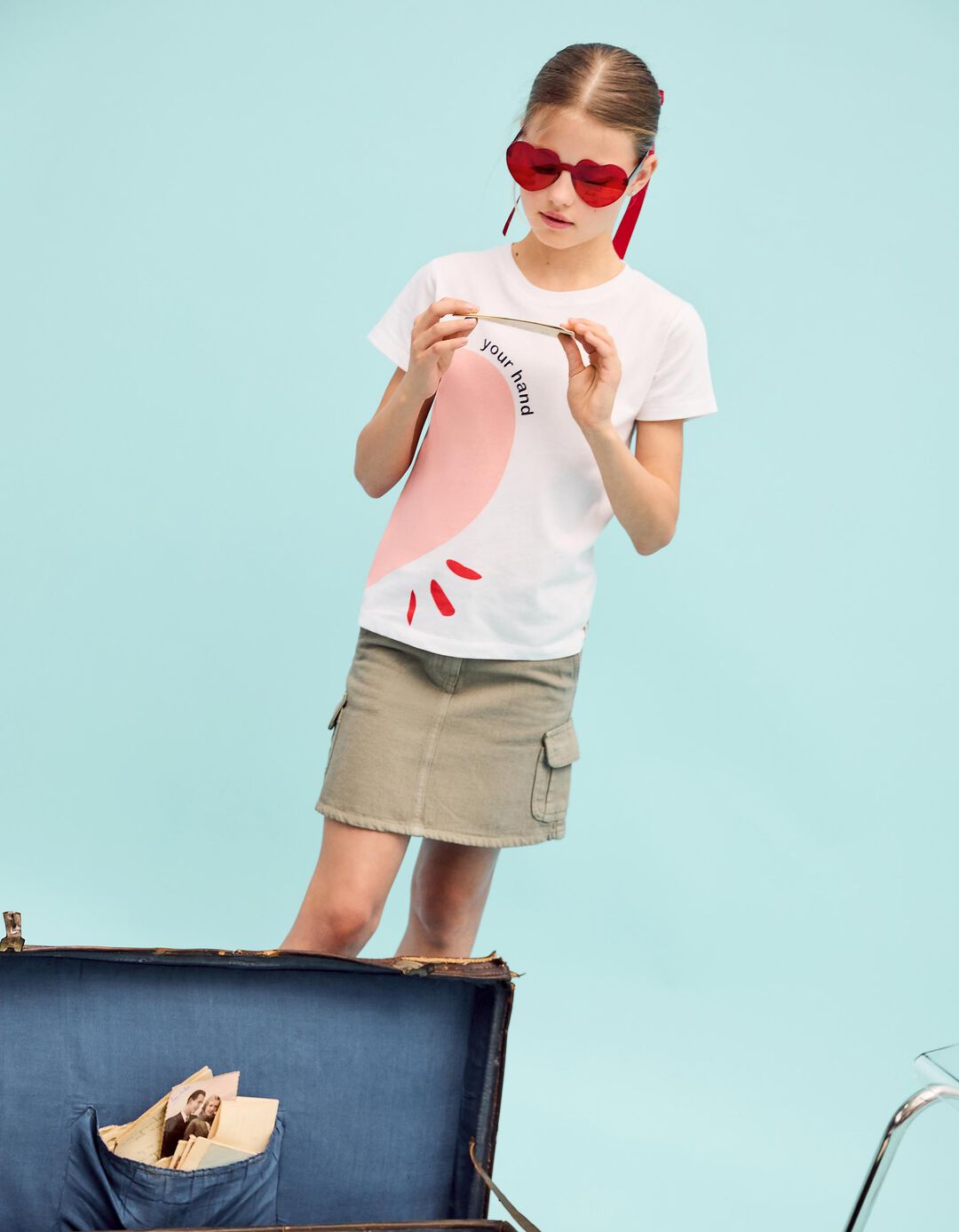 T-shirt Dia dos Namorados, Menina, Branco