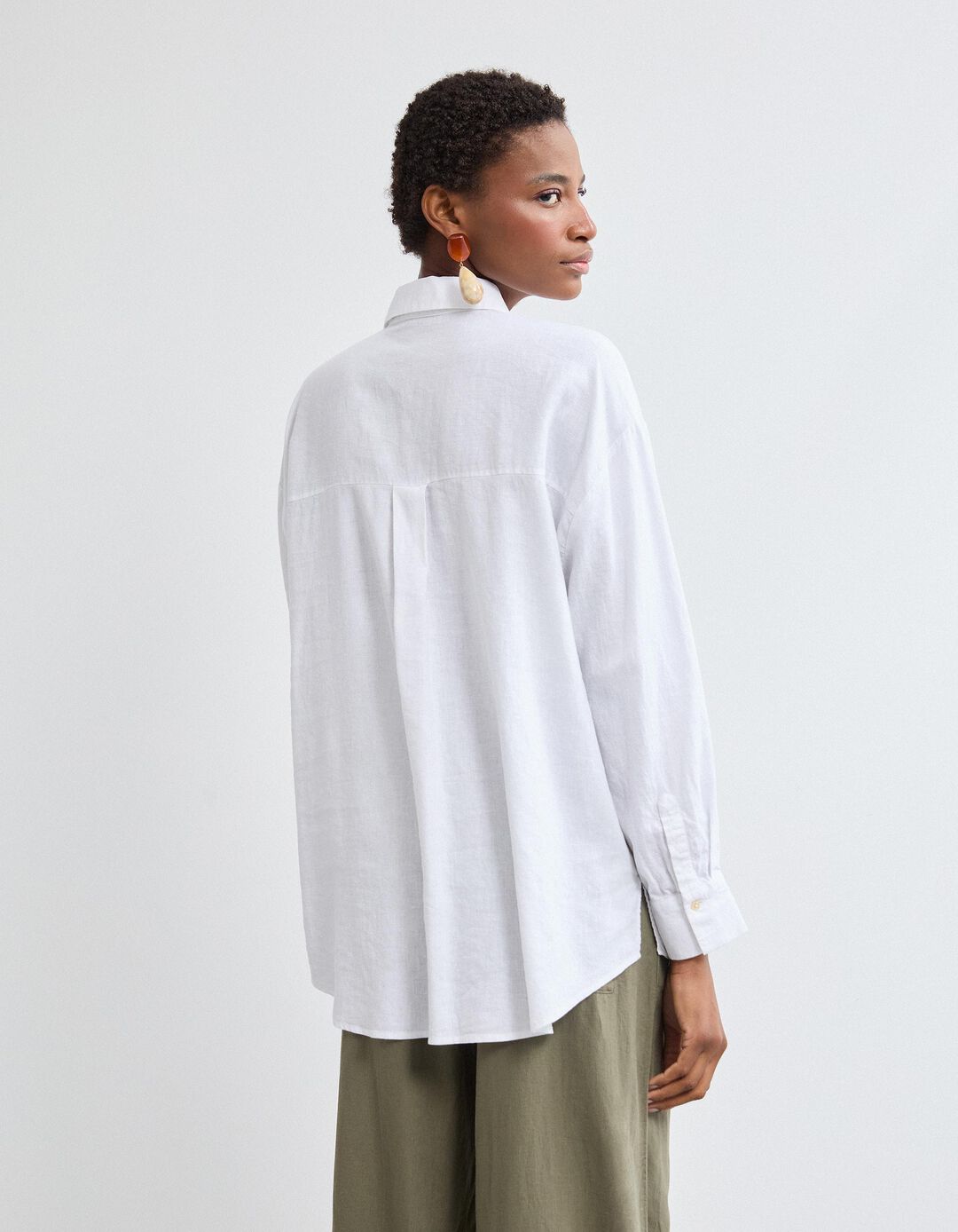 Camisa com Linho, Mulher, Branco