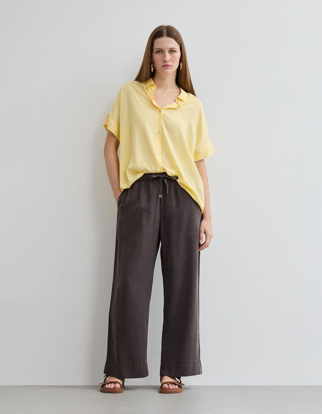 Cal&ccedil;as Liocel, Mulher, Cinzento Escuro