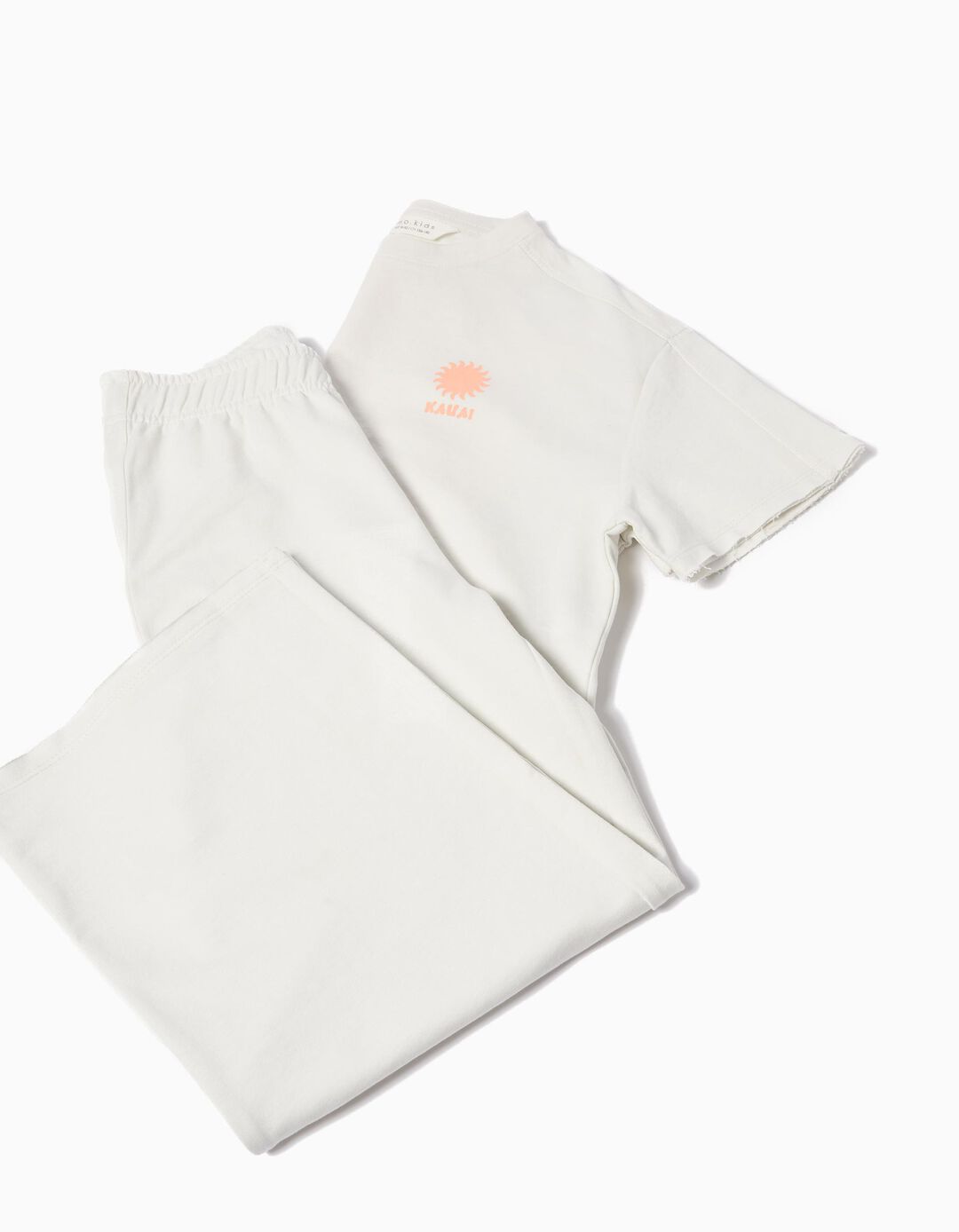 Conjunto de T-shirt e Calças, Menina, Branco