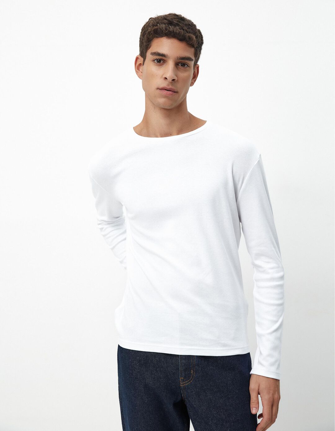 Camisola Interior de Manga Comprida, Homem, Branco