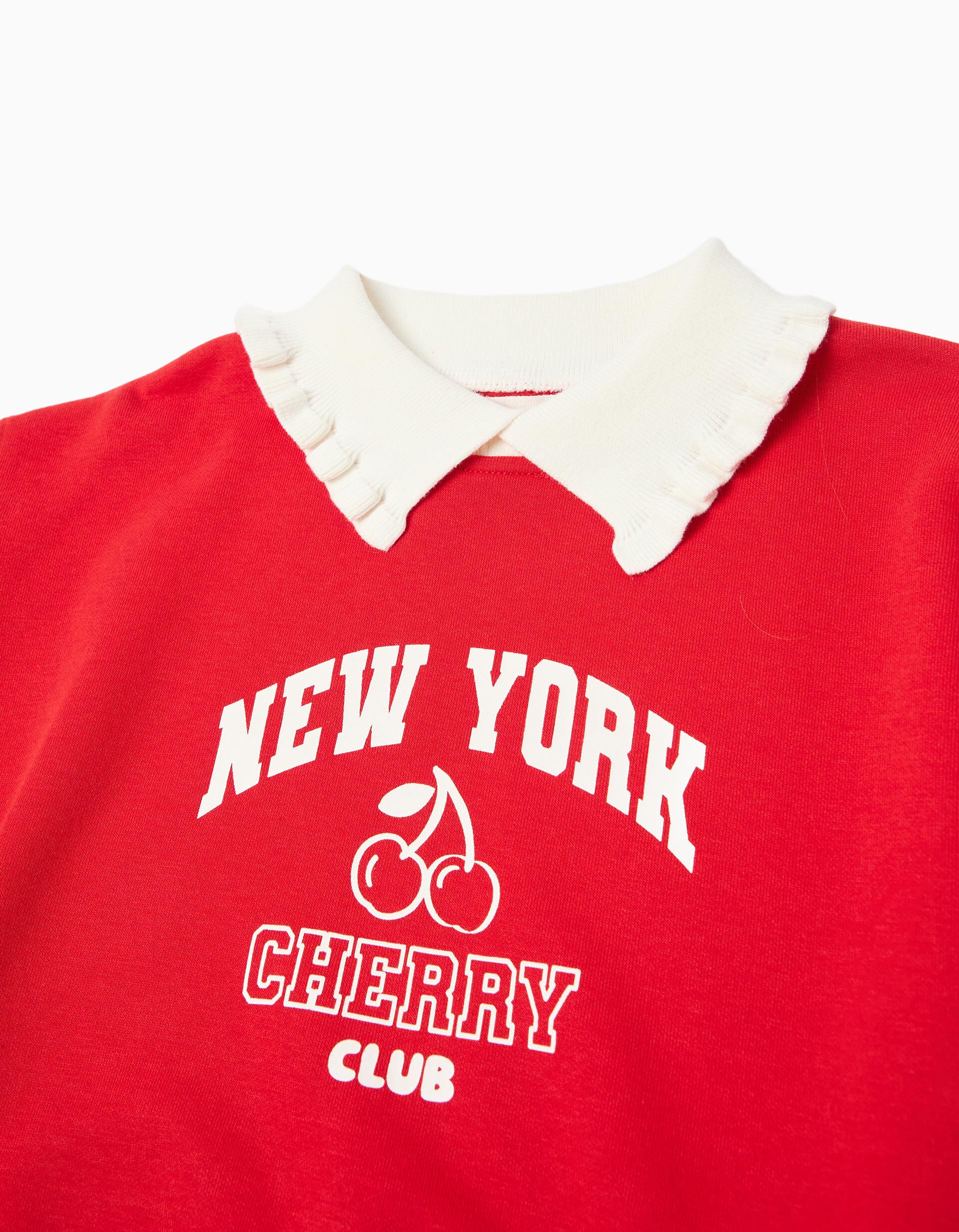 Comprar Online Sweatshirt com Gola, Menina, Vermelho 