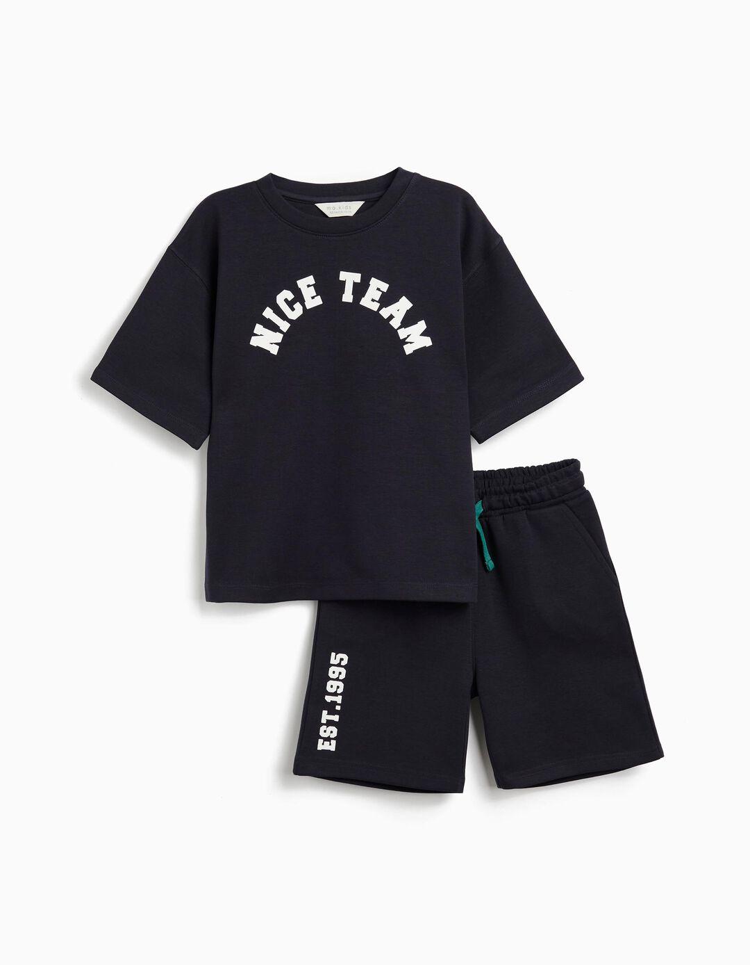 Conjunto T-shirt e Calções Fleece, Menino, Azul