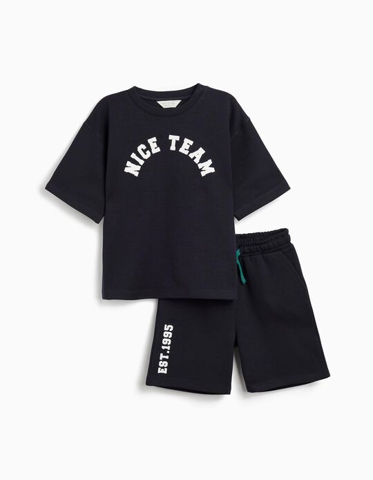 Comprar Online Conjunto T-shirt e Calções Fleece, Menino, Azul