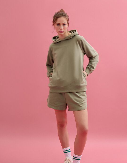 Comprar Online Sweatshirt com Capuz, Mulher, Verde Escuro