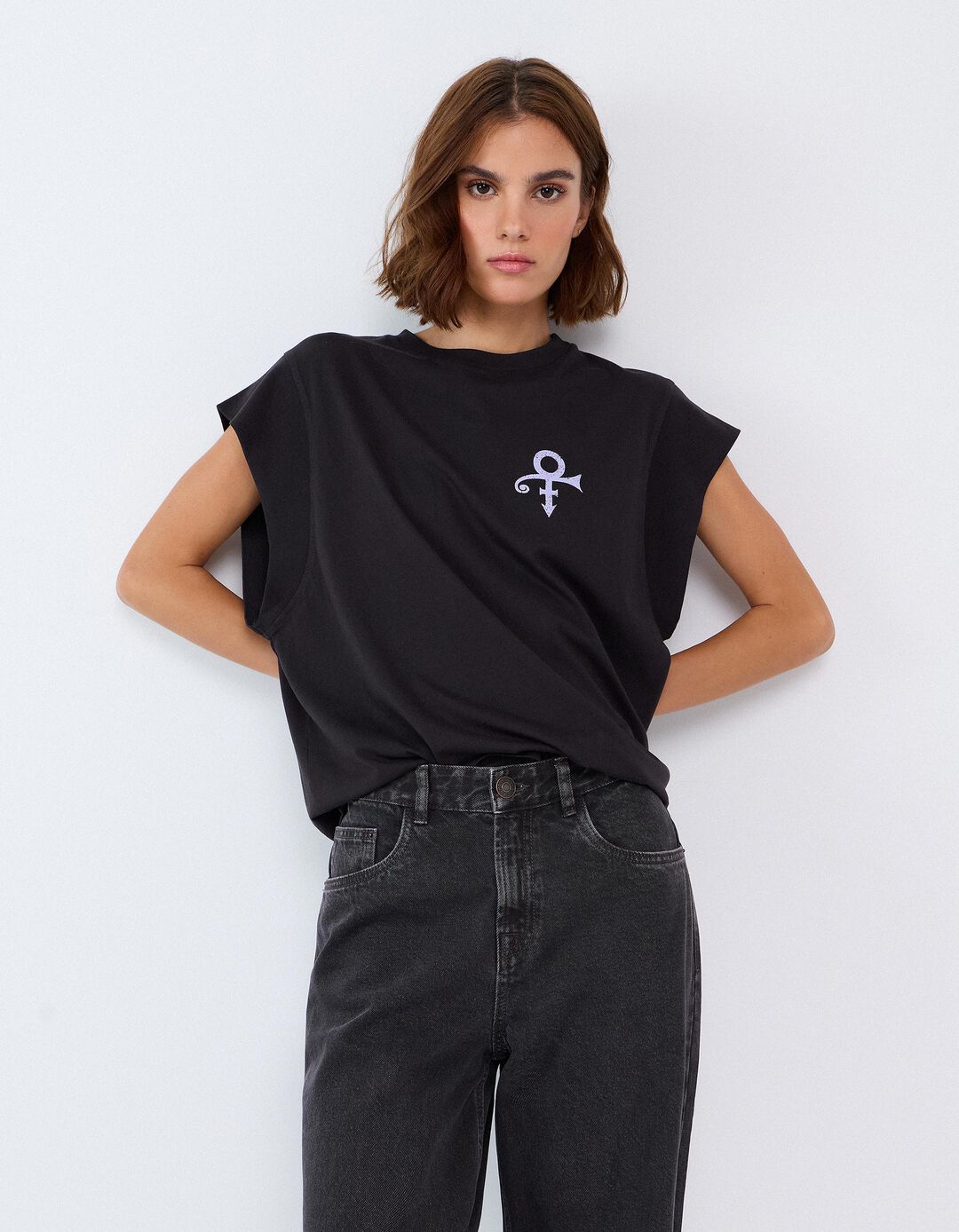 T-shirt 'Purple Rain', Mulher, Cinzento Escuro